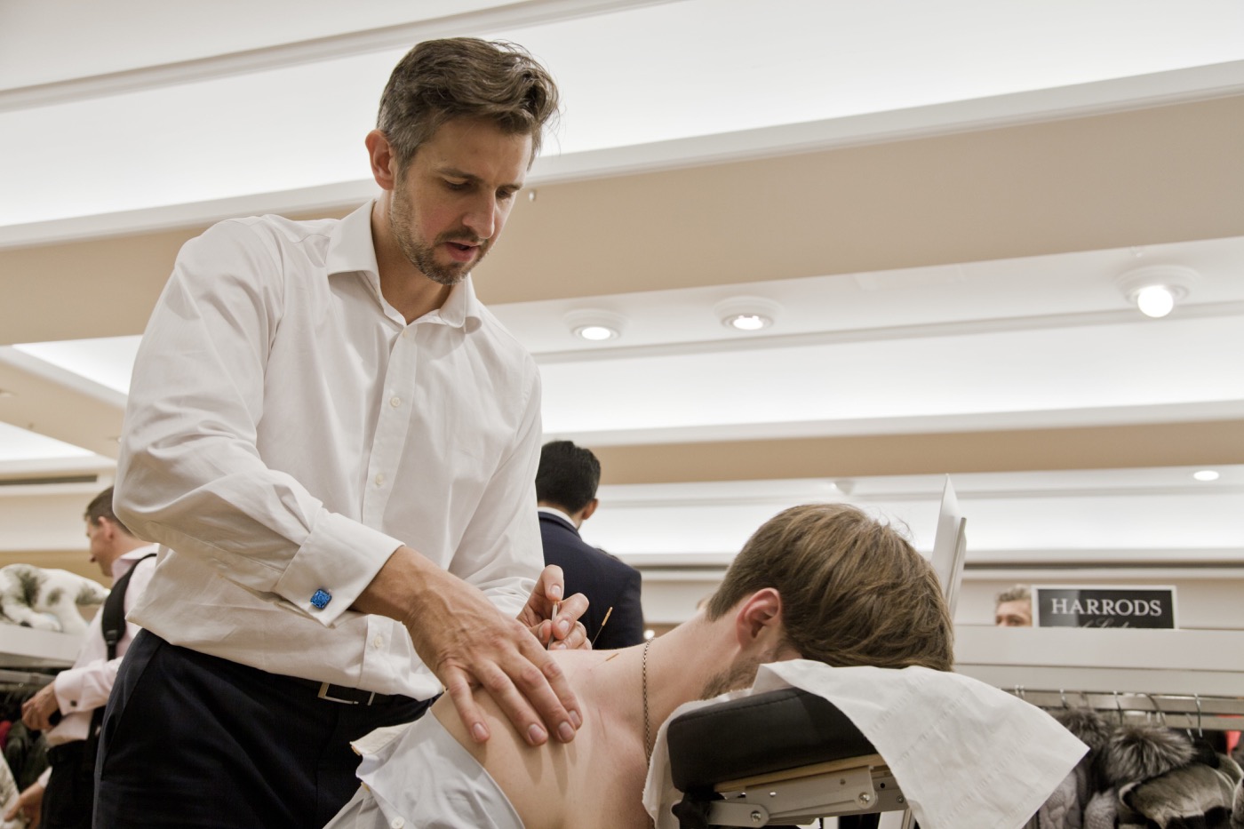 Spine Plus osteopath treating a patient with spinal decompression therapy